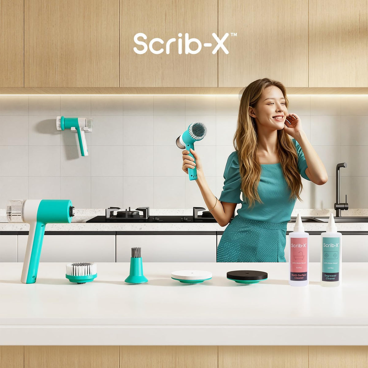 SCRIB-X Cepillo eléctrico de doble rotación, IPX5, impermeable, mul...
