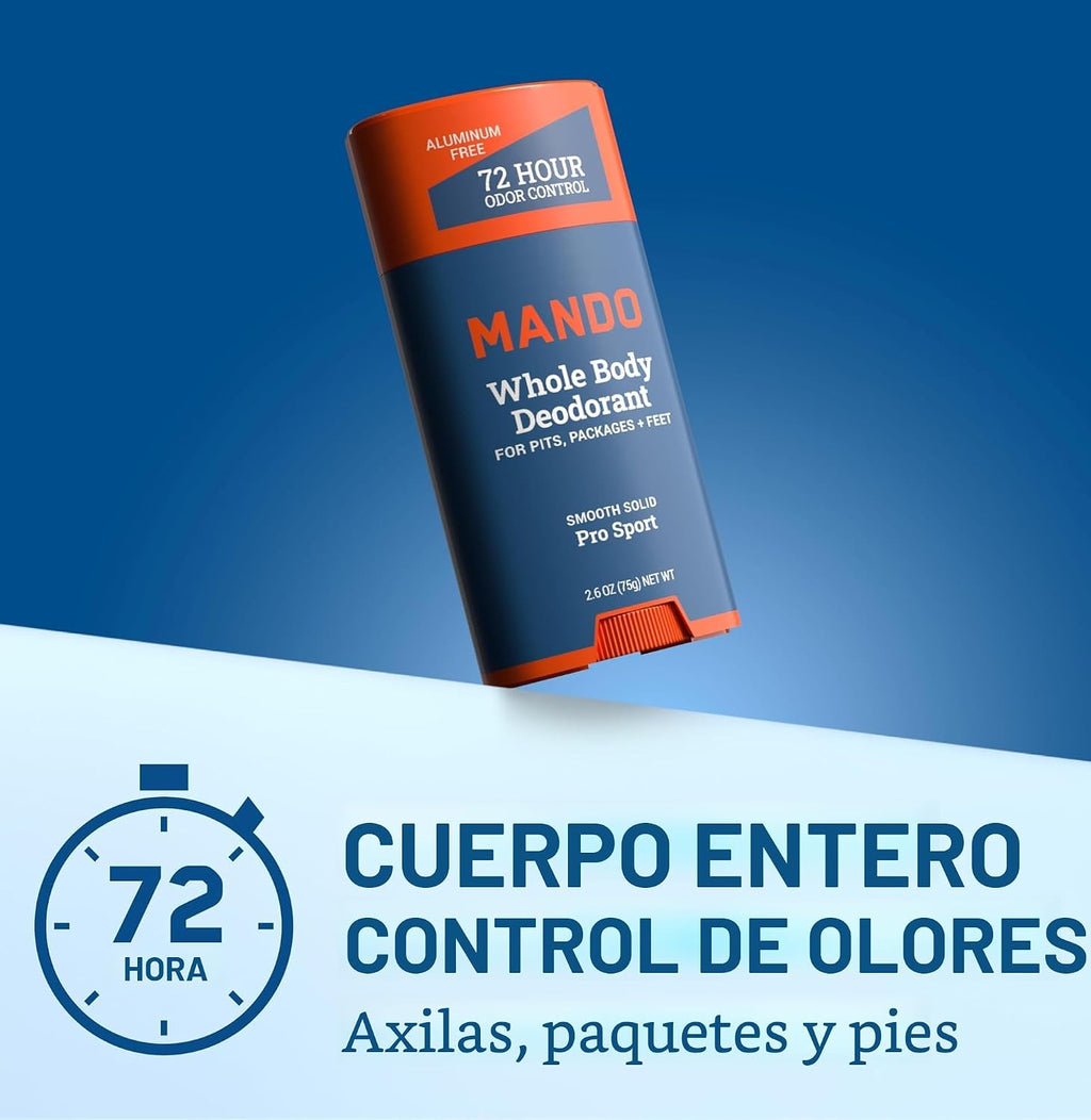 Mando Desodorante de cuerpo entero para hombres, barra lisa y sólid...