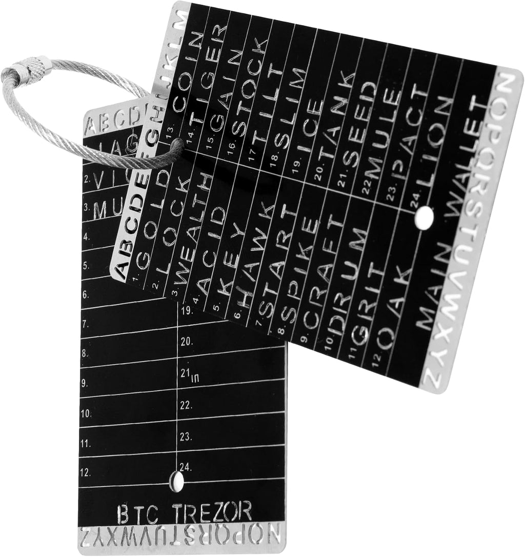 Crypto Seed Bank - Frase de semilla de metal para 24 palabras Crypt...