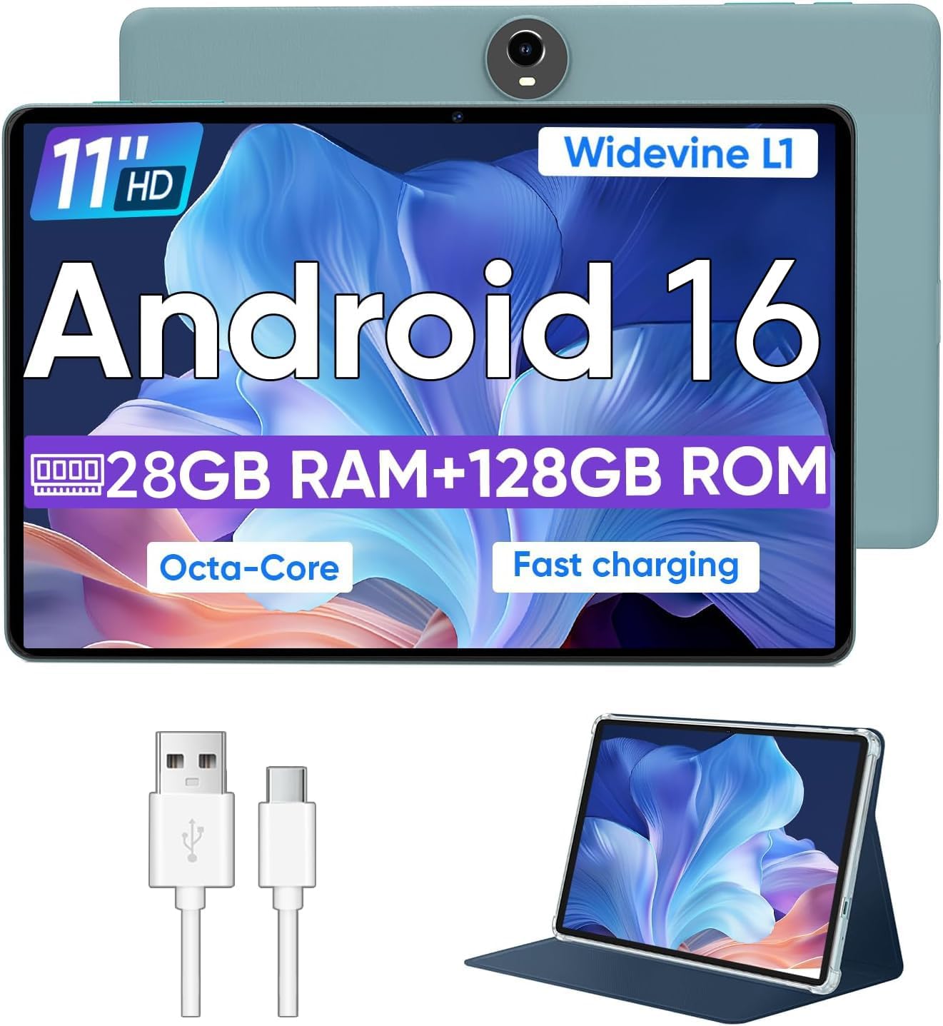 WXUNJA Tablet Android 15, tabletas de 11 pulgadas con procesador Oc...