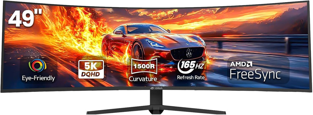 CRUA - Monitor curvo para juegos de 49 pulgadas | DQHD (5120 * 1440...