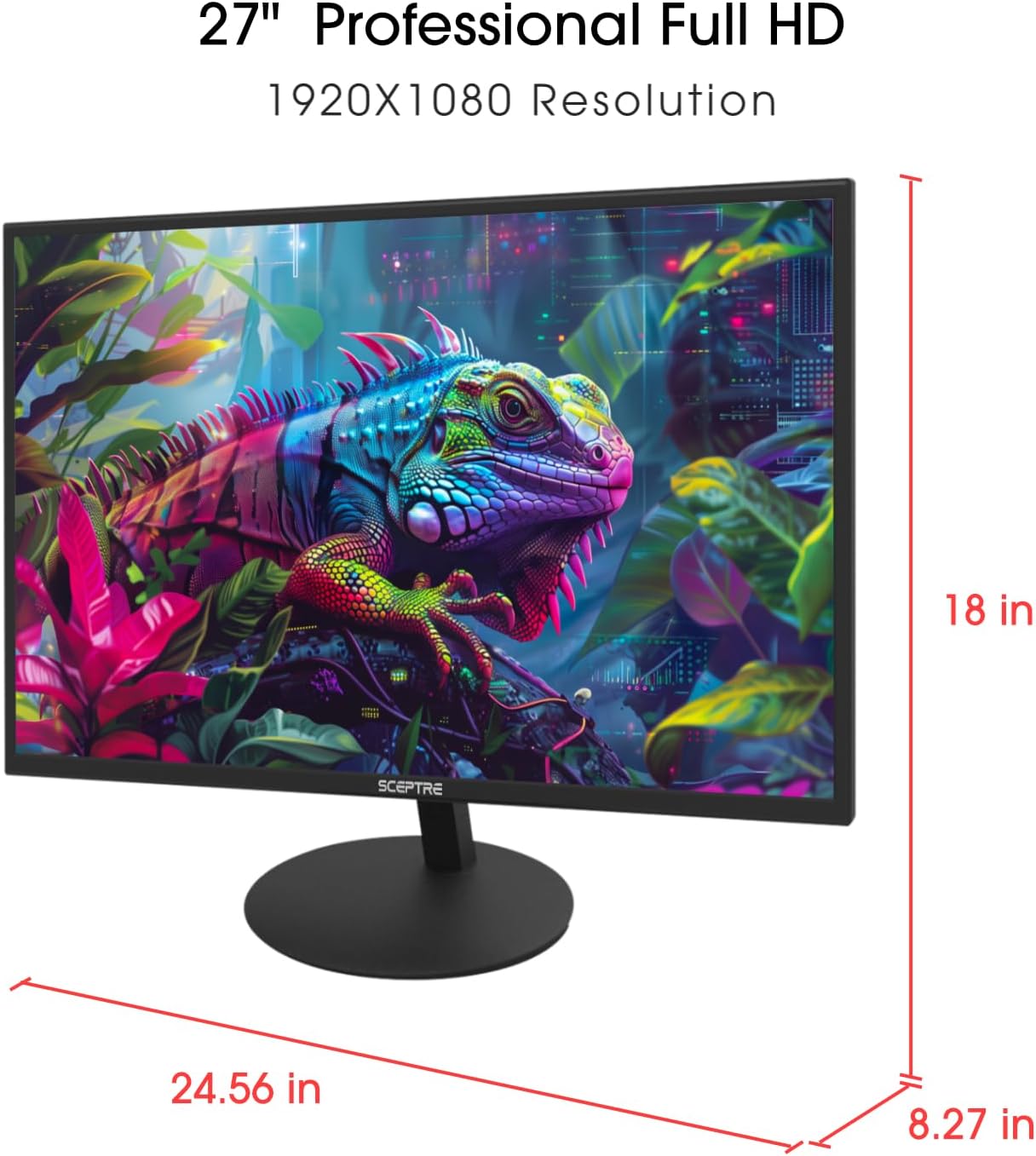 Sceptre E275W-19203R - Monitor LED de 27 pulgadas 1080P 99% sRGB, 2...