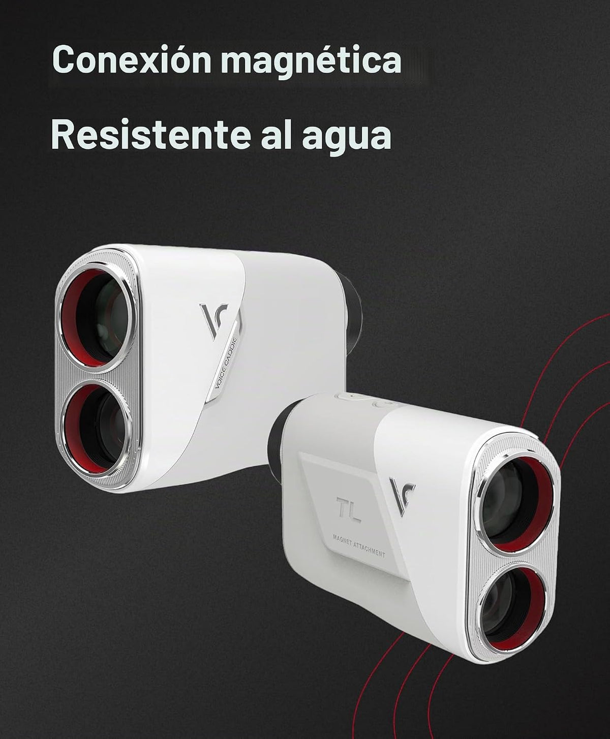 Voice Caddie Telémetro de golf TL1 con pendiente e imán, OLED de do...