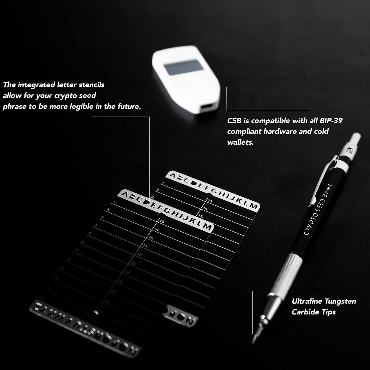 Crypto Seed Bank - Placas de acero para almacenamiento de frases de...