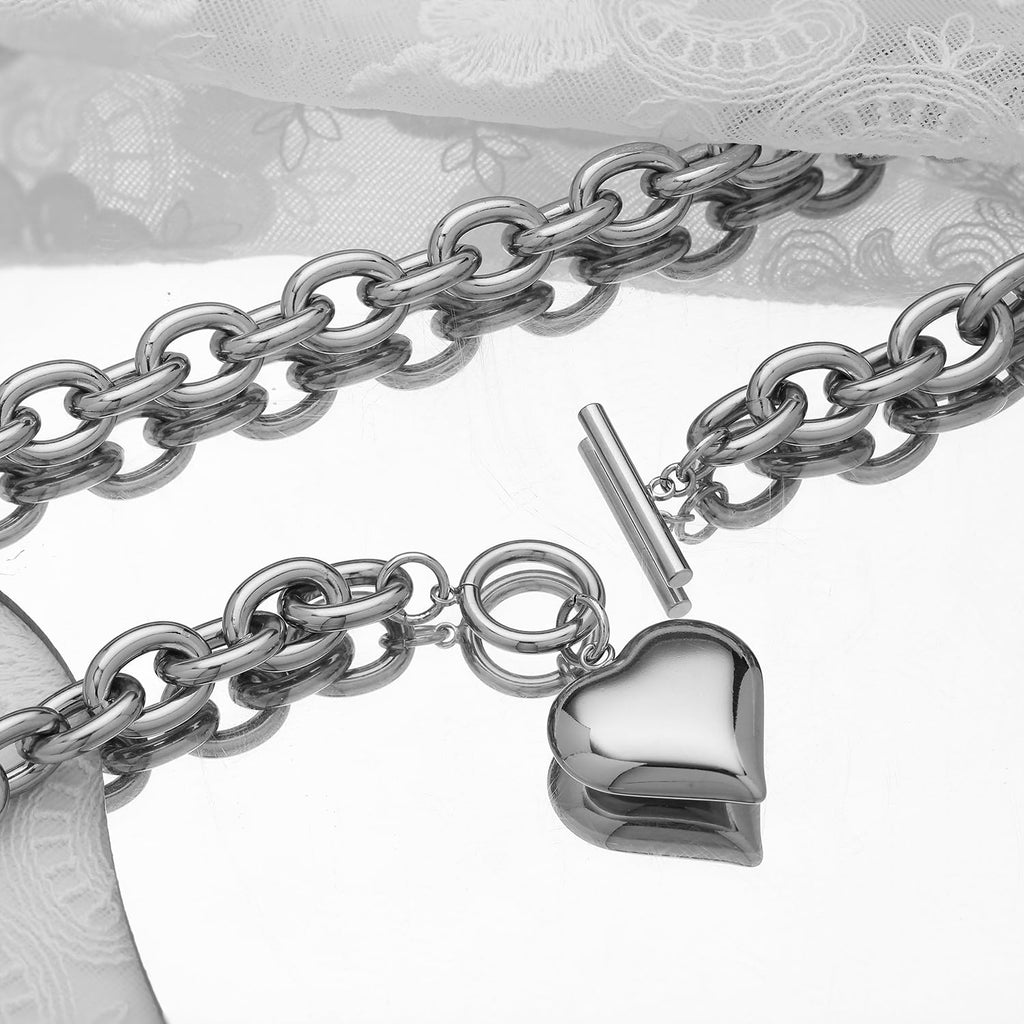 CLASSYZINT Collar con colgante de cabeza de león y moneda de corazó...