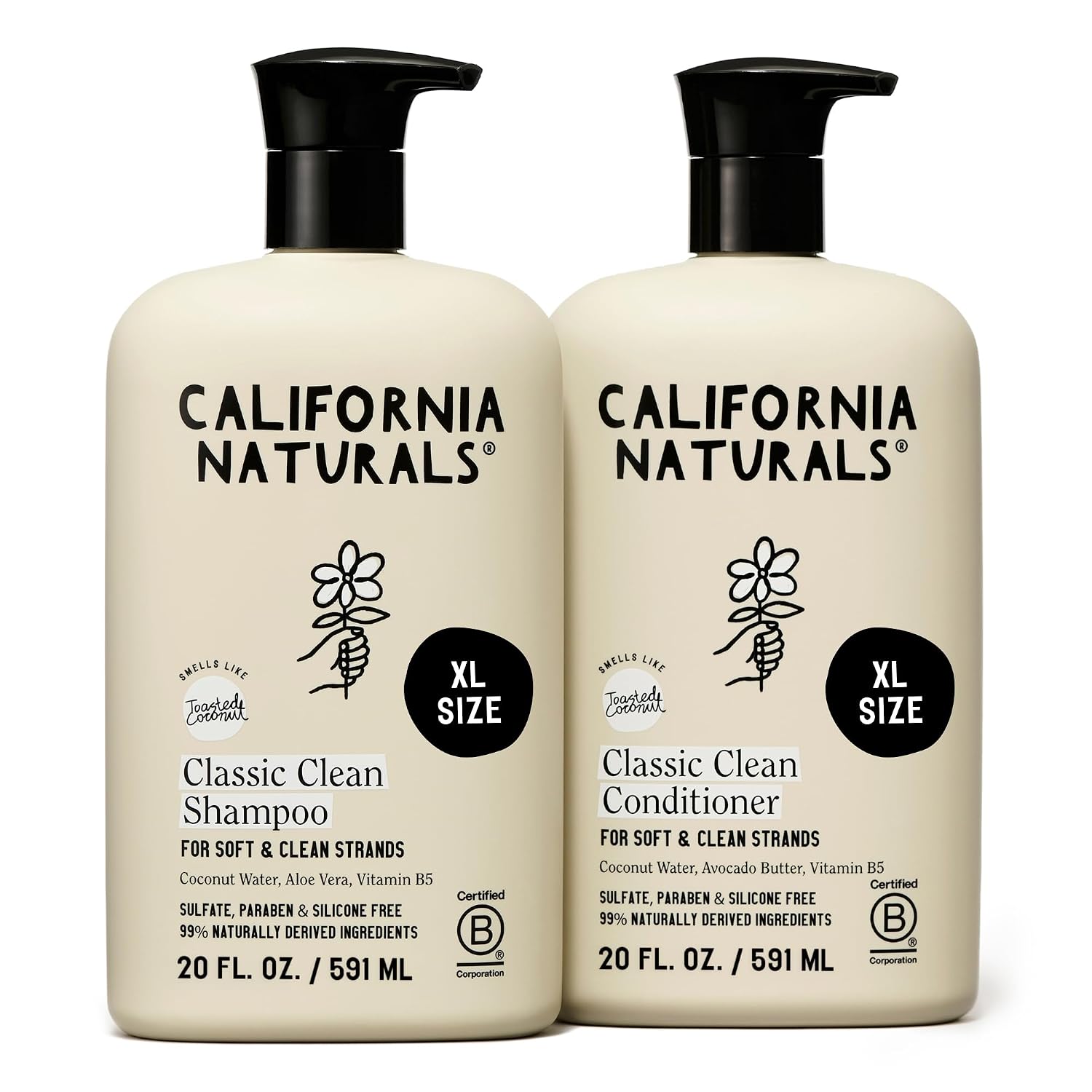 California Naturals - Champú y acondicionador de coco, natural, veg...