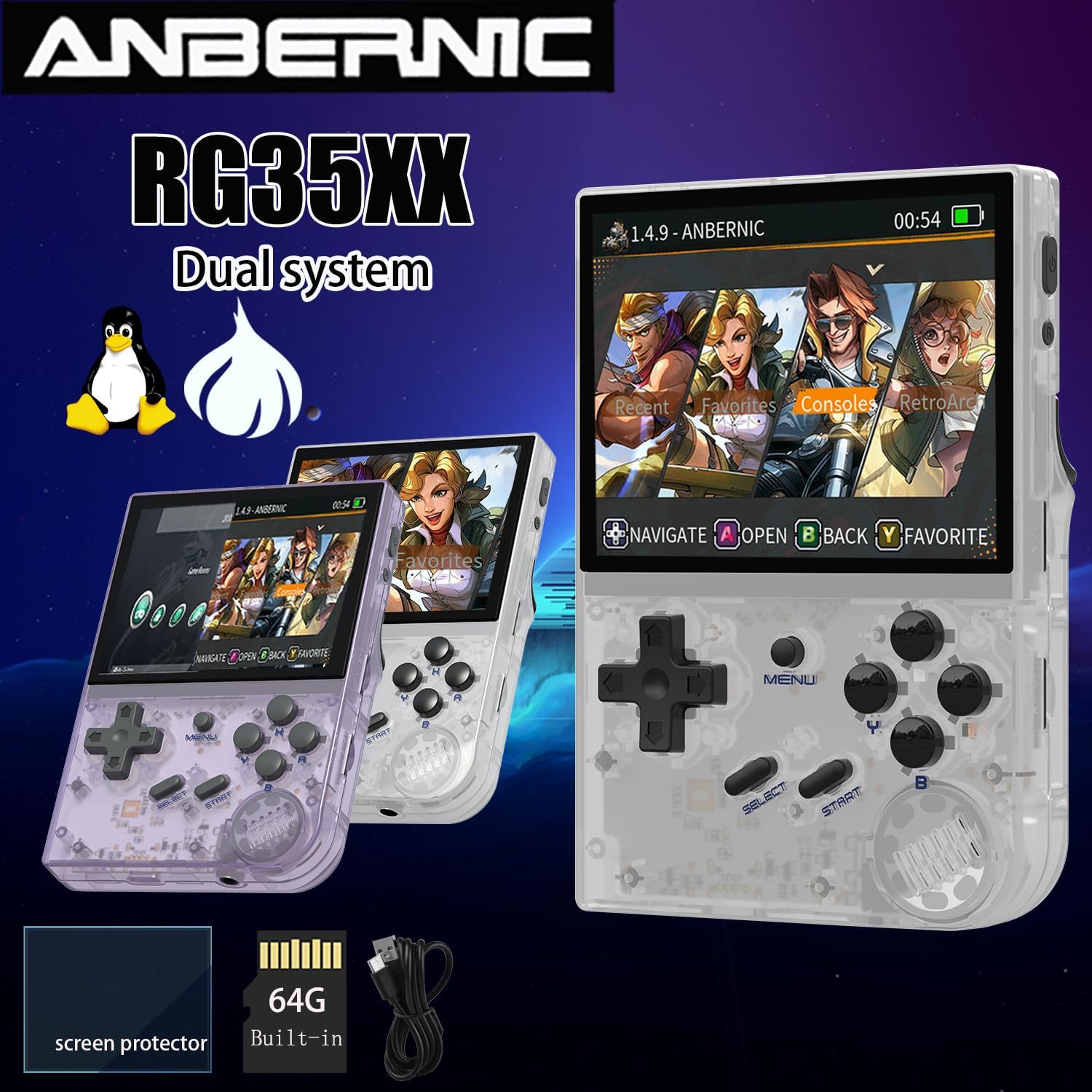 RG35XX - Consola de juegos portátil retro, pantalla IPS de 3.5 pulg...