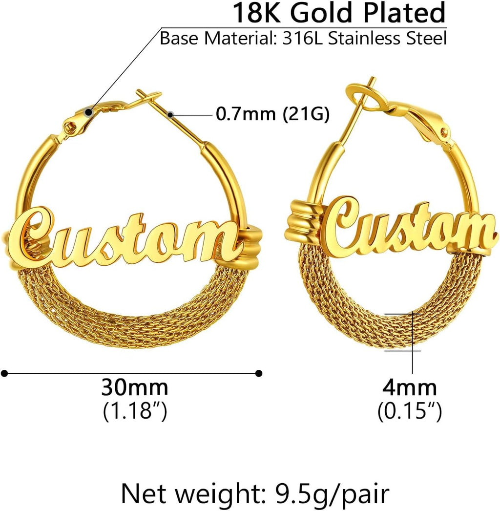 PROSTEEL 12\/16\/24\/32\/40 Pulgadas Aretes de Aro Gruesos para Muj...
