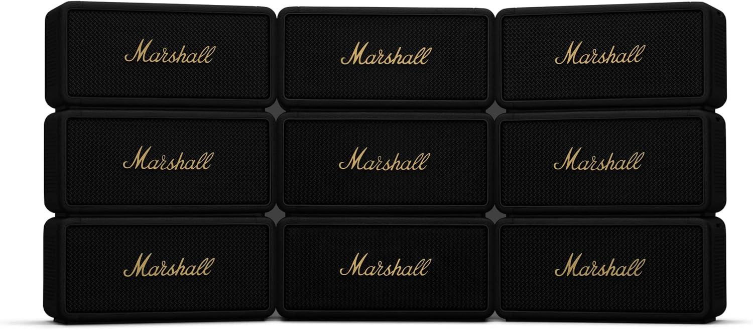 Marshall Middleton - Parlante Bluetooth portátil, color negro y latón