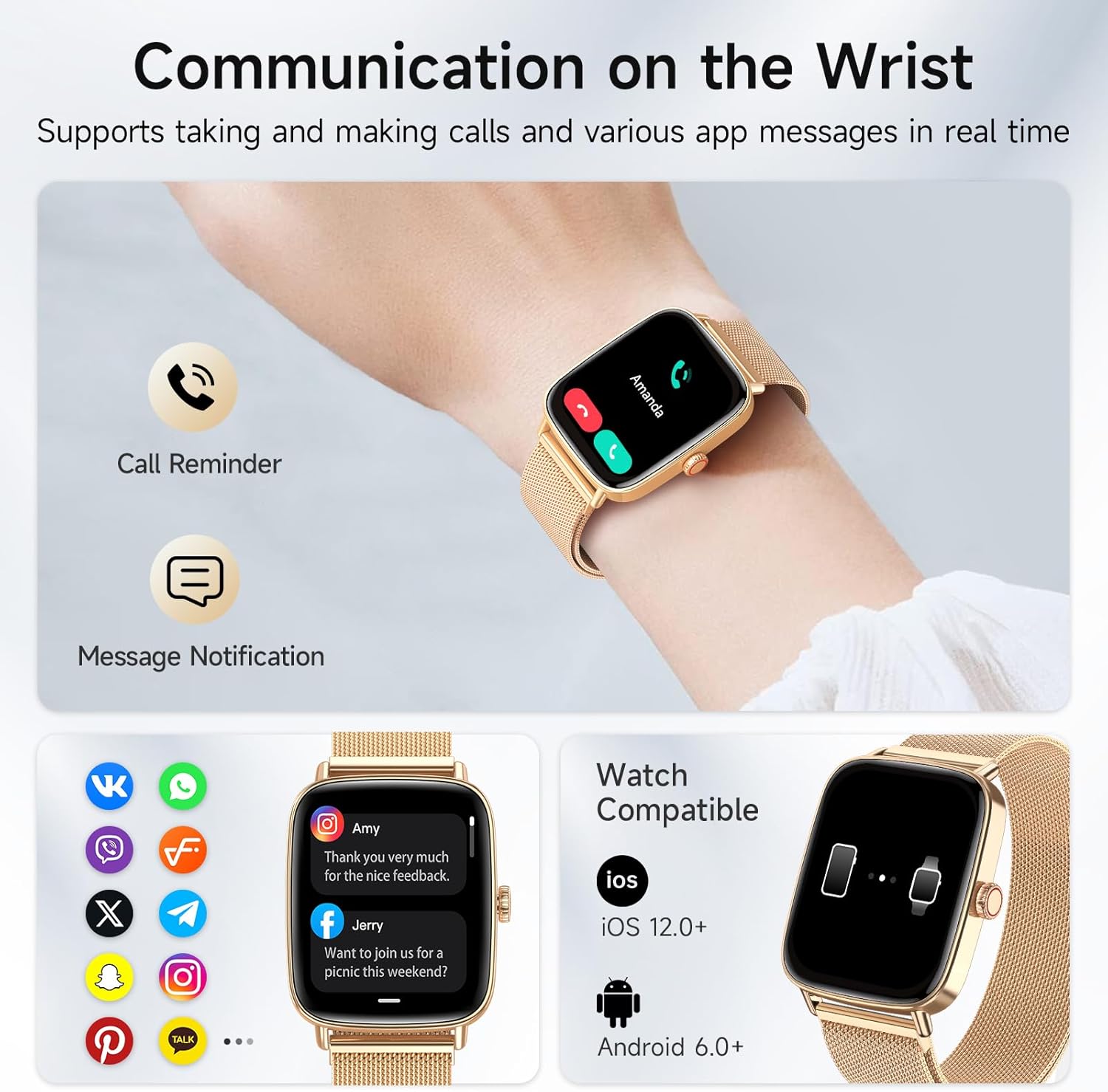 Reloj inteligente para hombres y mujeres, 1.85" HD, reloj intel...