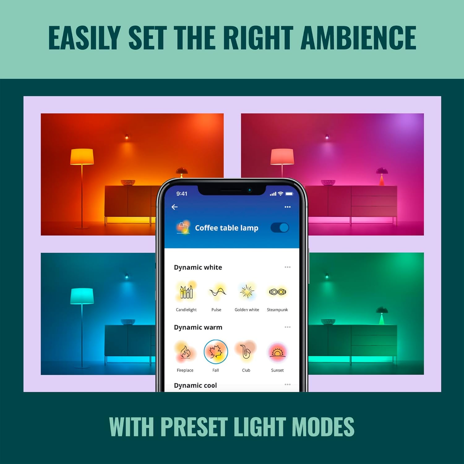 Tira de luz inteligente WiZ Connected, Automatización de puesta de...