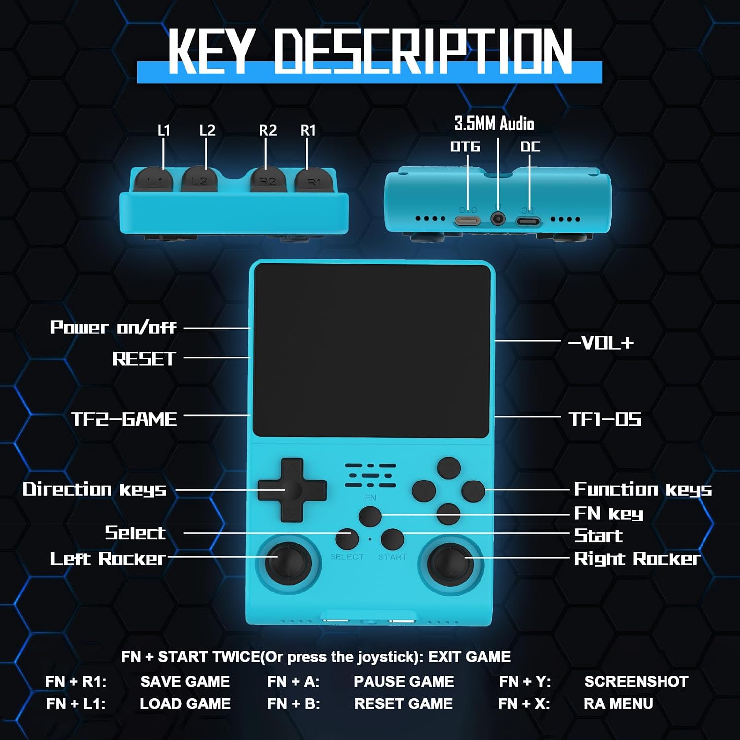 RegiisJoy 30000 en 1 Consola de Juegos de Mano, Pantalla IPS de 3.5...