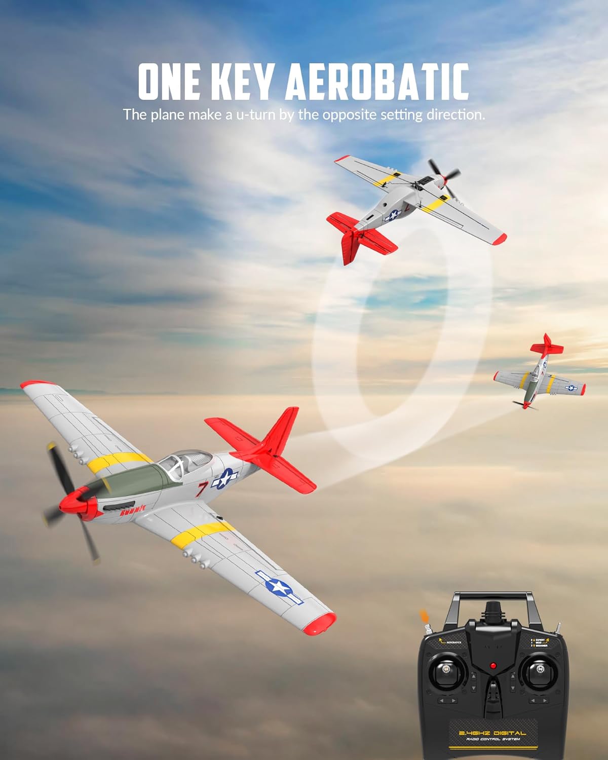 VOLANTEXRC Avión RC, control remoto de 4 canales, avión de combate...