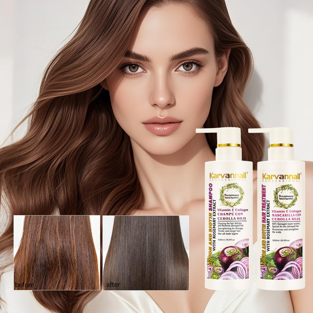 Rosemary Biotin Shampoo &amp; Hair Mask Set | Extracto de cebolla,...