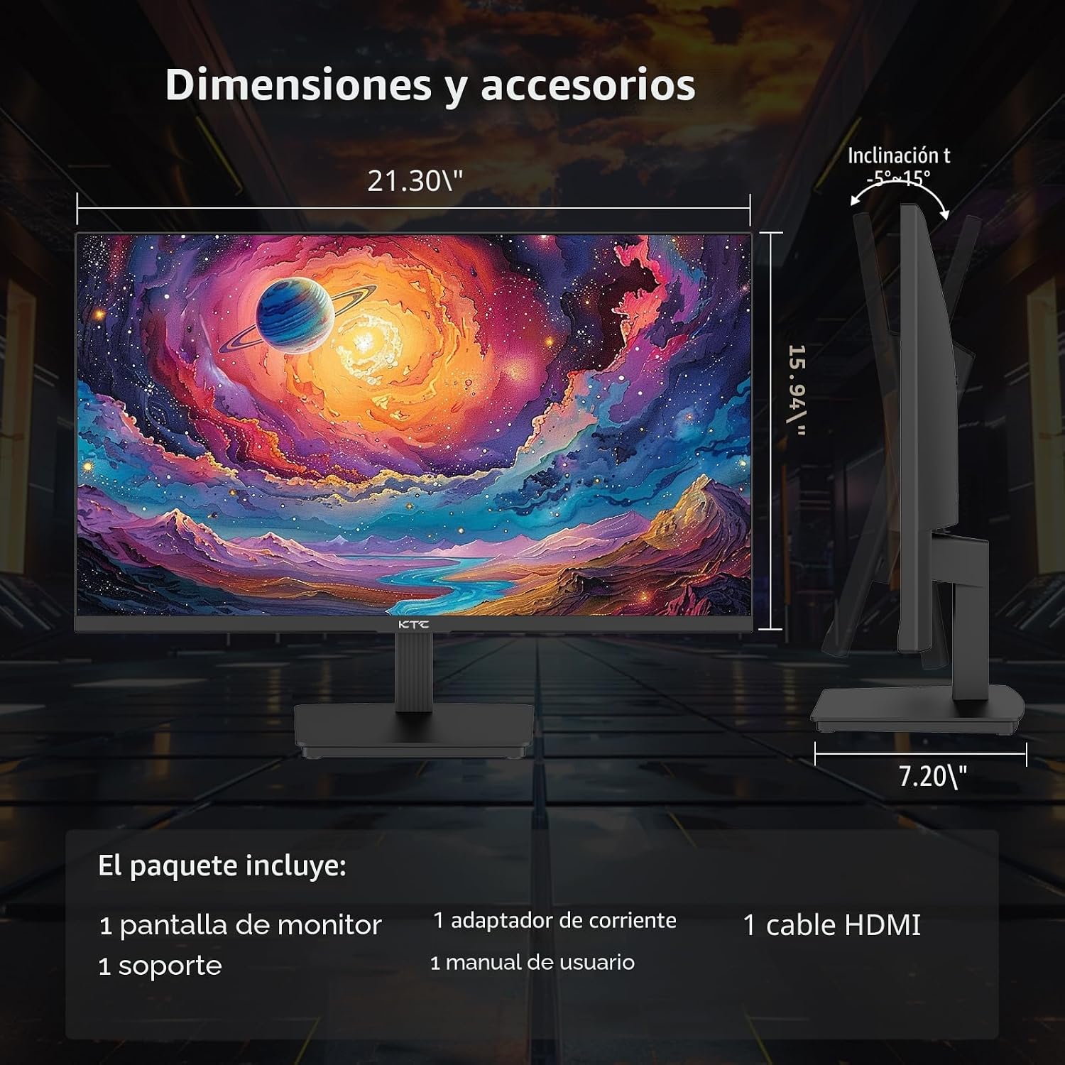 KTC - H24T27 Monitor computadora QHD, 100Hz, 24 pulgadas, IPS, 2K,...
