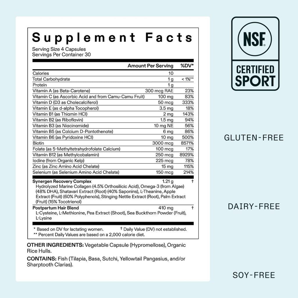 Suplemento para el crecimiento del cabello posparto Nutrafol