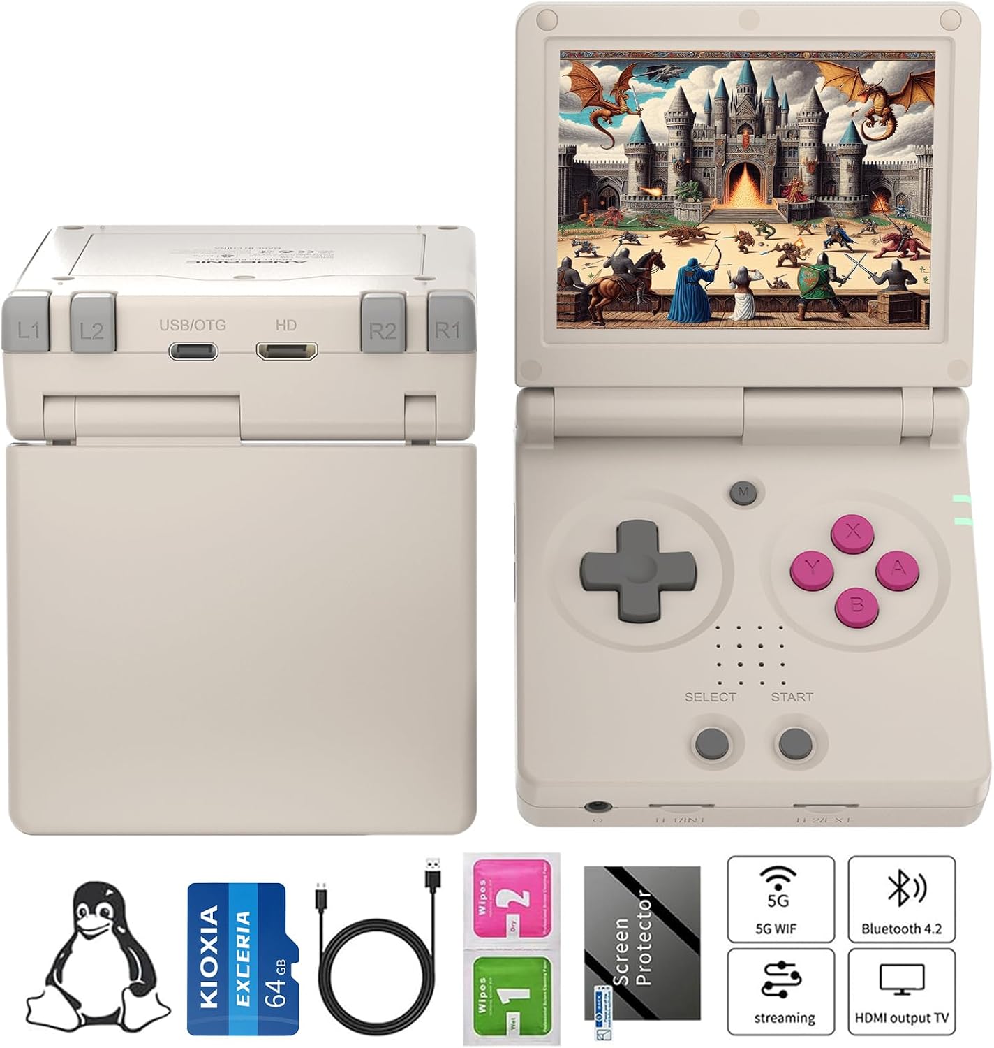 GiipGoop RG35XX - Consola de juegos portátil con tapa, sin GamesCla...