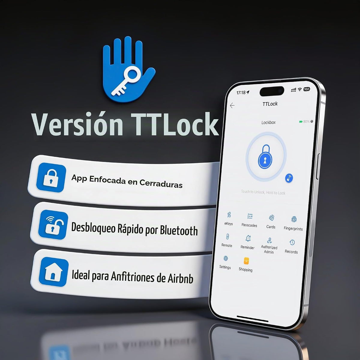 LOQRON Caja de bloqueo inteligente con llave, reconocimiento avanza...