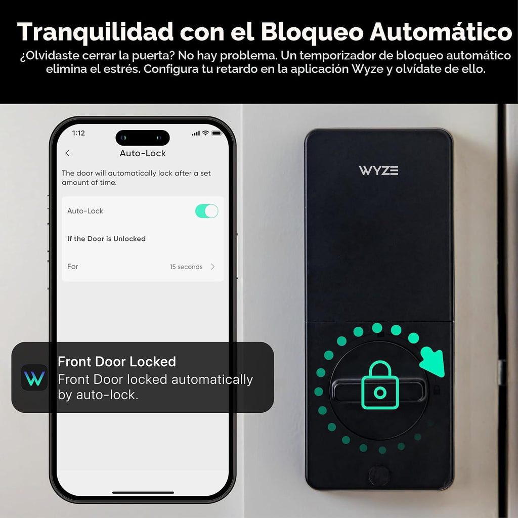 Wyze Auto-Lock Bolt v2, cerradura inteligente de entrada sin llave...