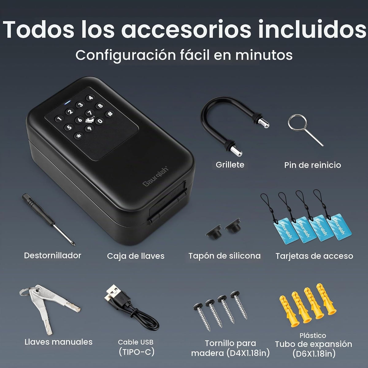 Caja de bloqueo de llave inteligente para exteriores - Bluetooth, a...