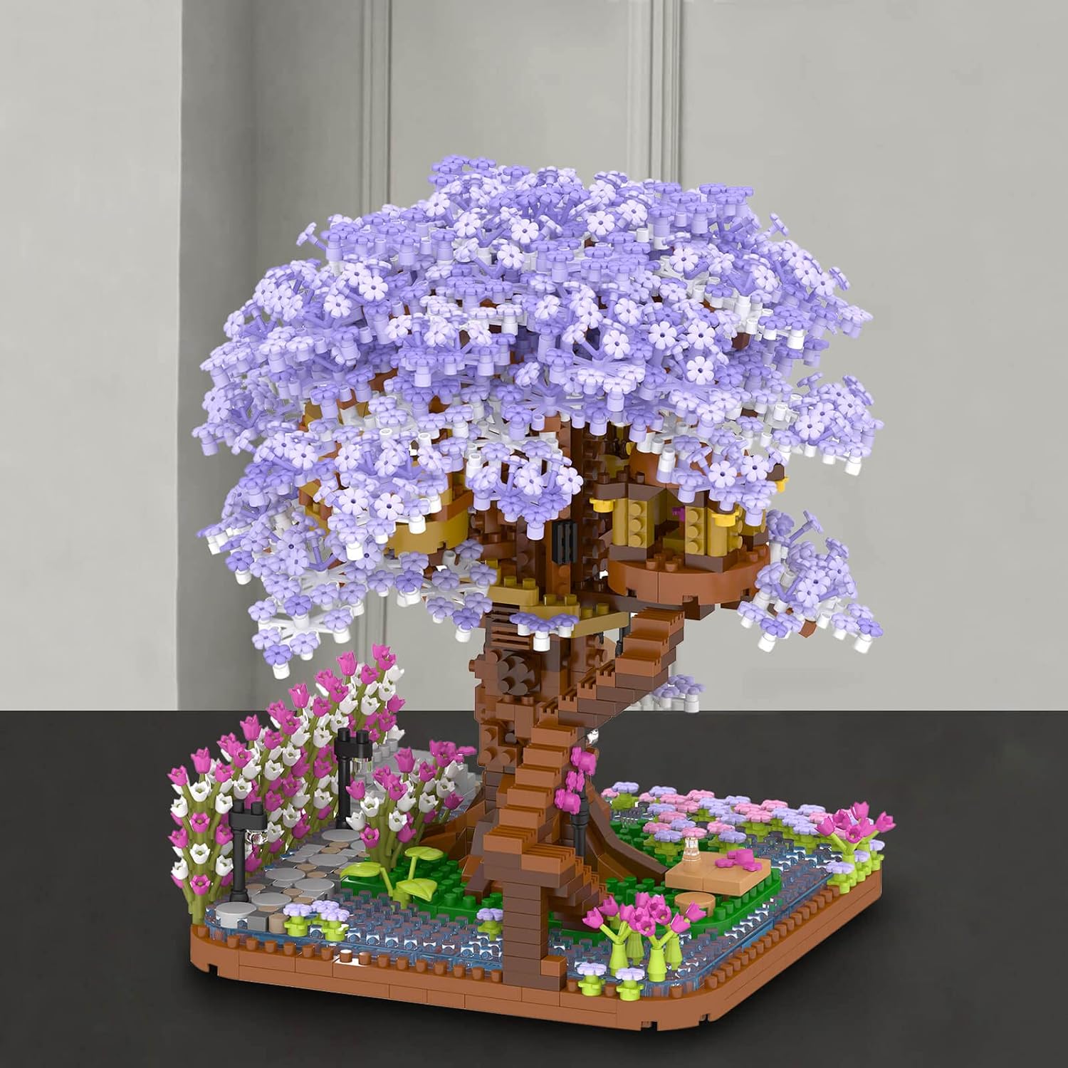 Vziimo Juego de construcción de árbol bonsái en flor de cerezo, jue...