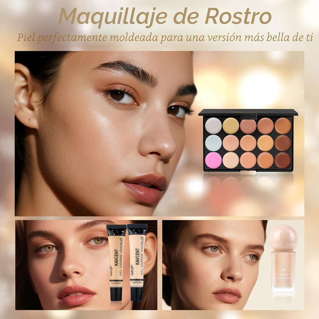 Kit de maquillaje para mujeres, kit completo de maquillaje para ado...