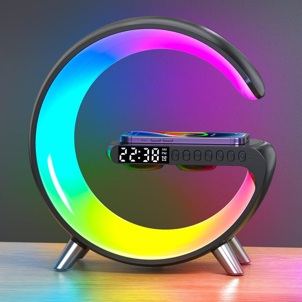 Lámpara de mesa LED inteligente, cargador inalámbrico 4 en 1 con al...