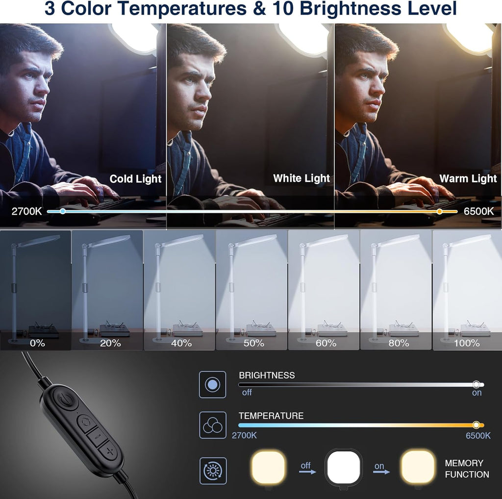 Iluminación para videollamadas, luz de videoconferencia con 30 modo...