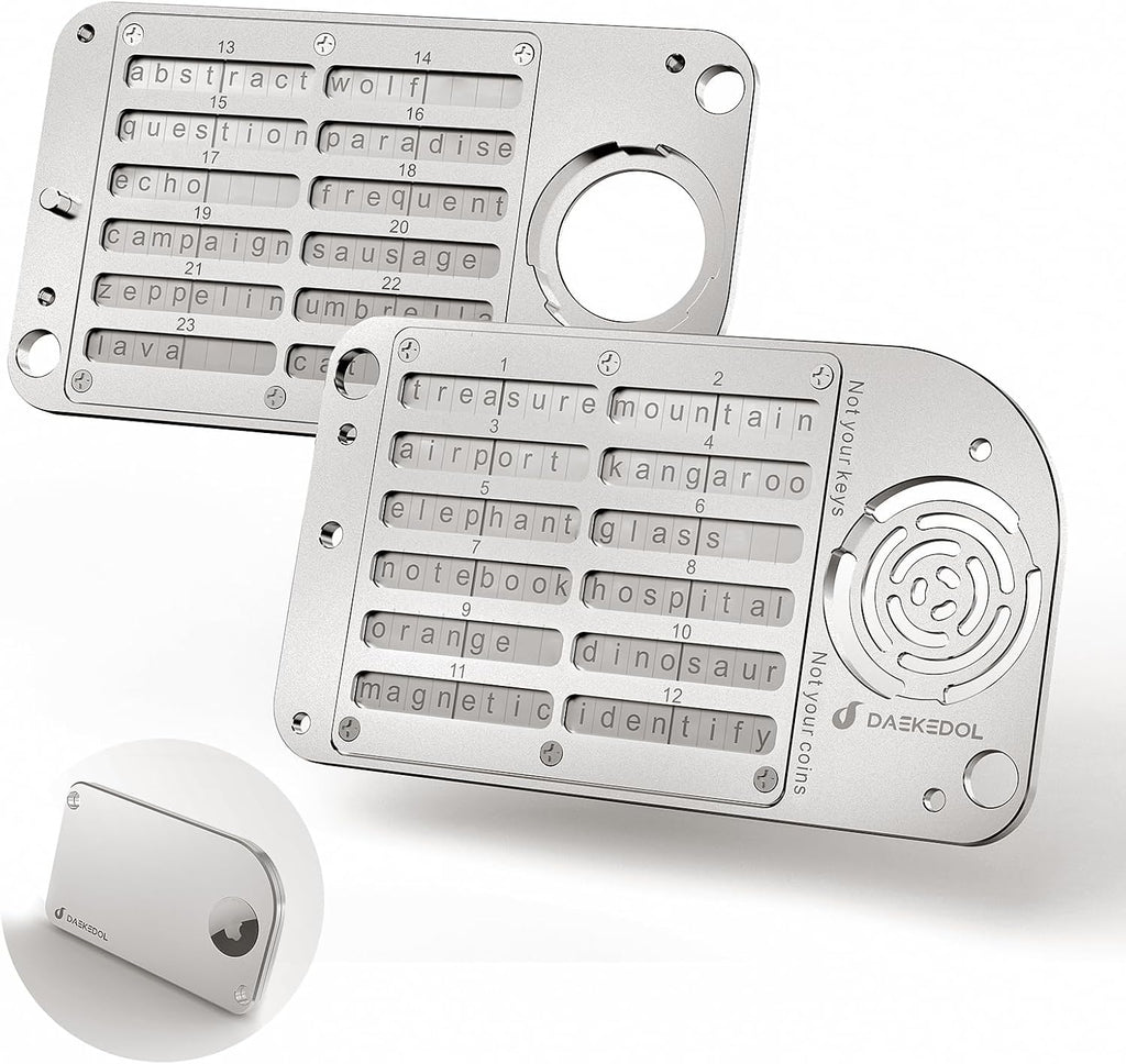 DAEKEDOL Almacenamiento de frases de semillas compatible con AirTag...