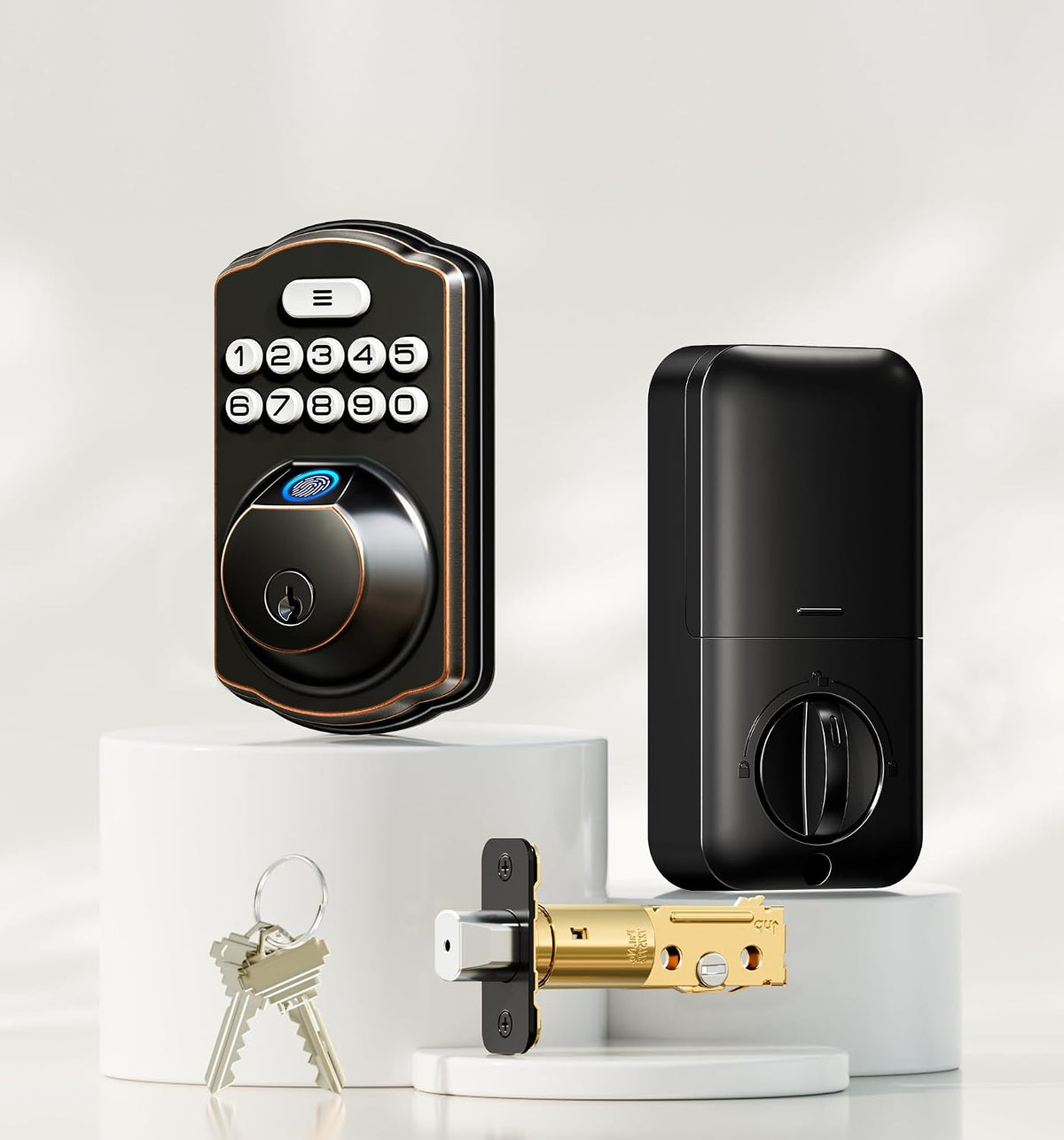 Veise Cerradura de puerta de huella dactilar KS02A, cerrojo del tec...
