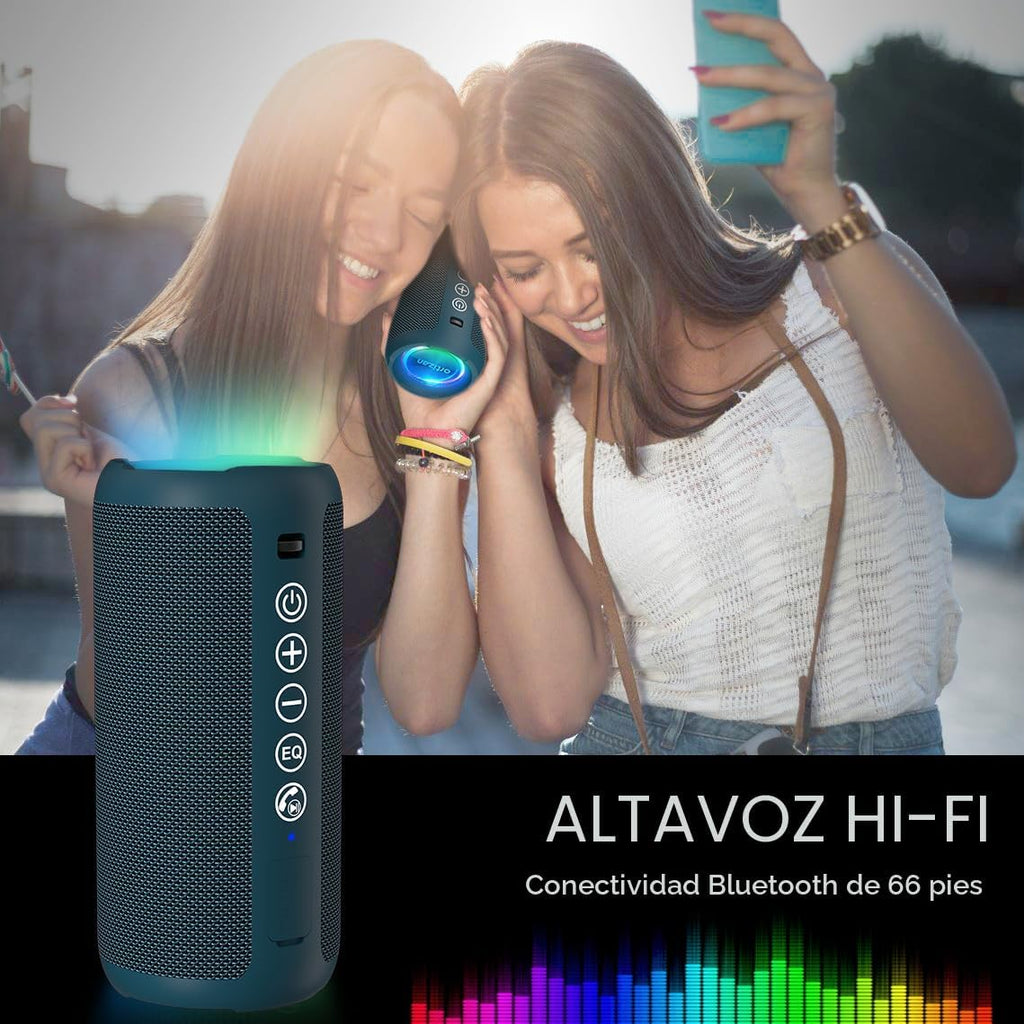 Ortizan Altavoz Bluetooth portátil: IPX7 impermeable, sonido fuerte...
