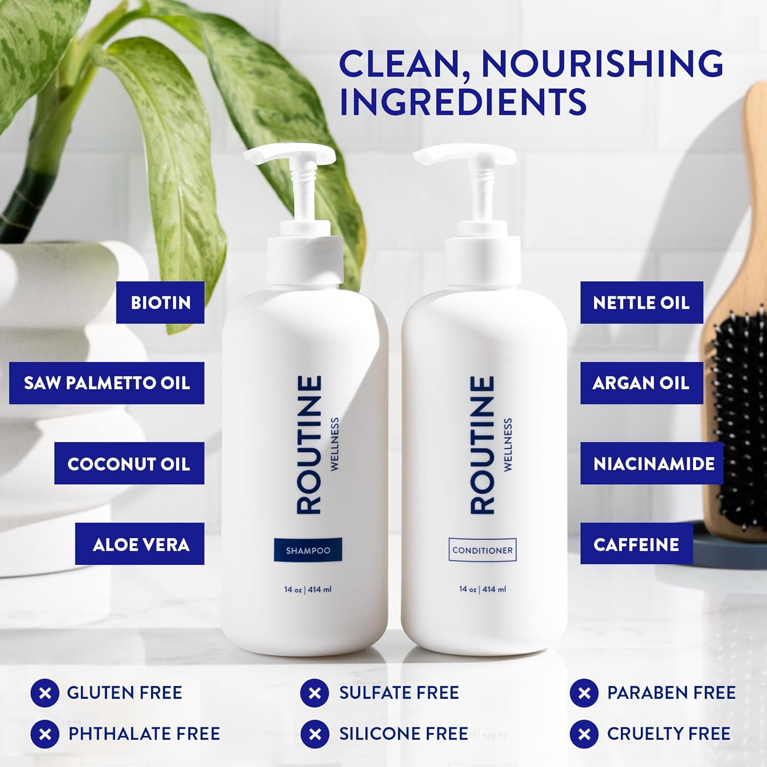 Routine Wellness - Juego de champú y acondicionador para cabello má...