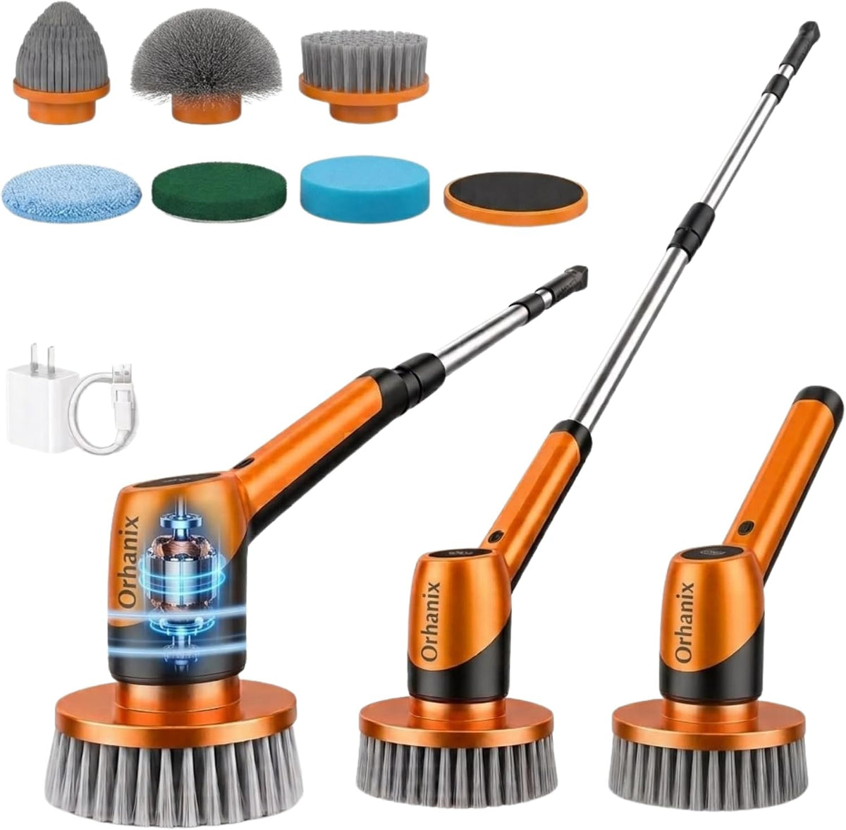 Orhanix Power Spin Scrubber - Cepillo de limpieza inalámbrico con m...