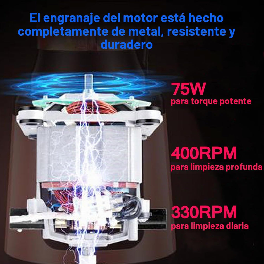 Limpiador eléctrico giratorio, cepillo limpiador de baño con cuerpo...