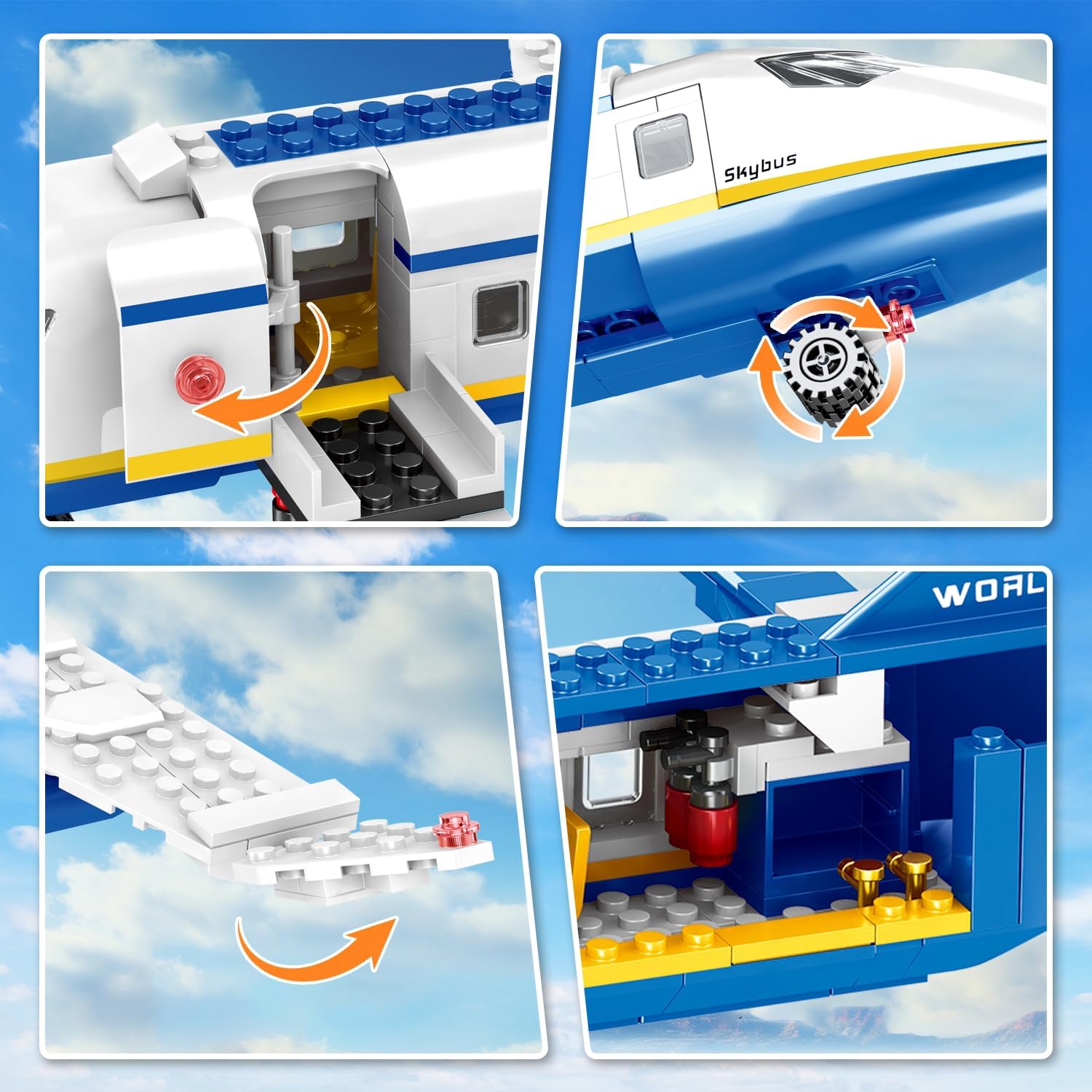 IKKOSYA Juego de construcción de avión de pasajeros de ciudad, 510...