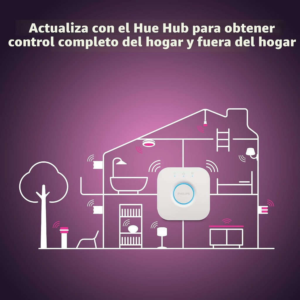 Philips Hue - Bombilla LED inteligente A19 de 60 W, luz ambiente bl...