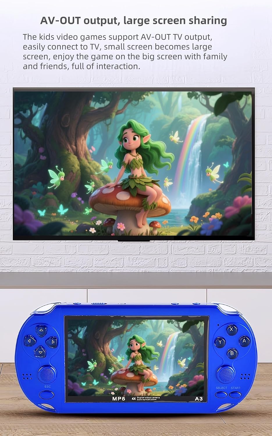 YHFITN Consola de juegos retro con pantalla de 4.3 pulgadas, sistem...