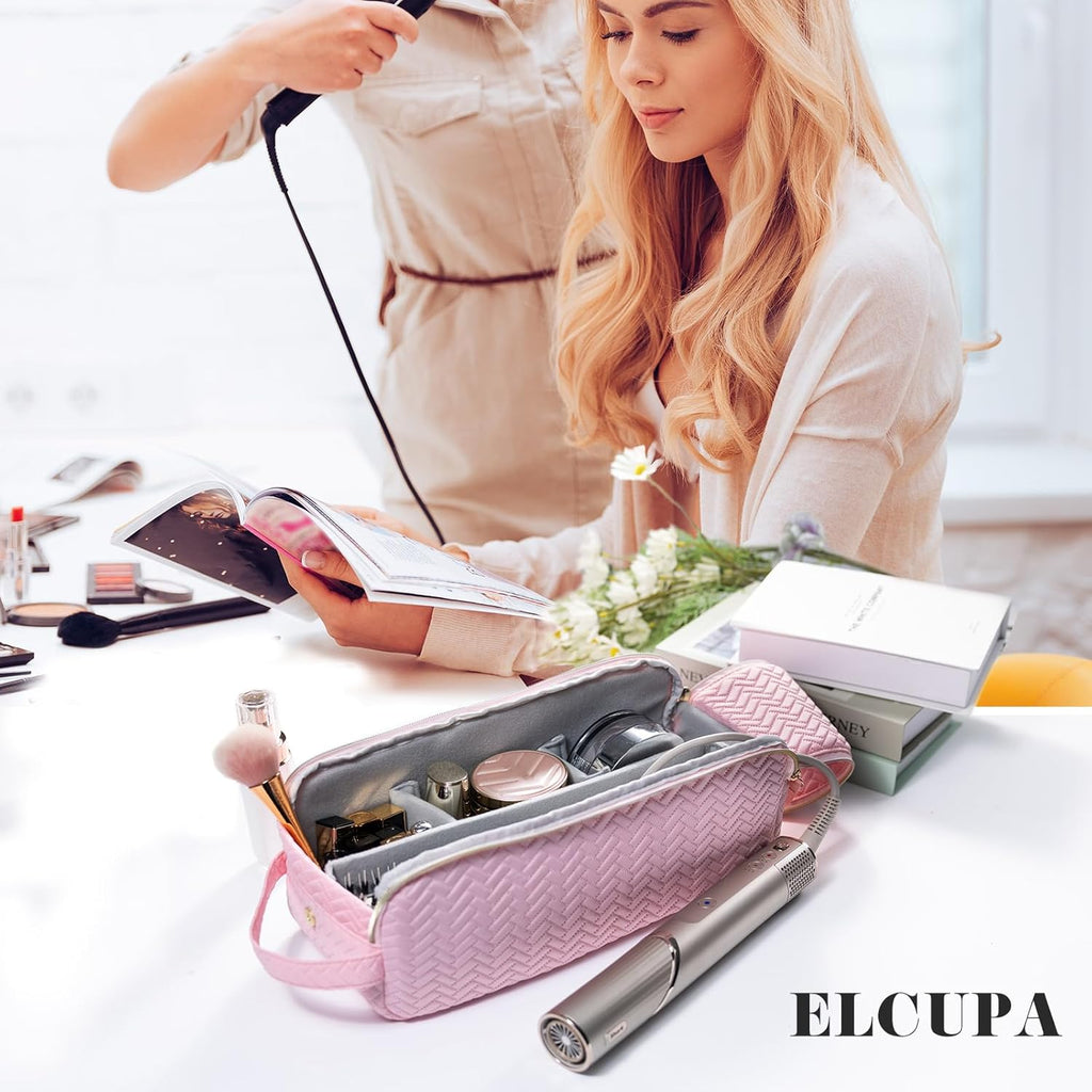 ELCUPA Bolsa de viaje grande para herramientas para el cabello comp...