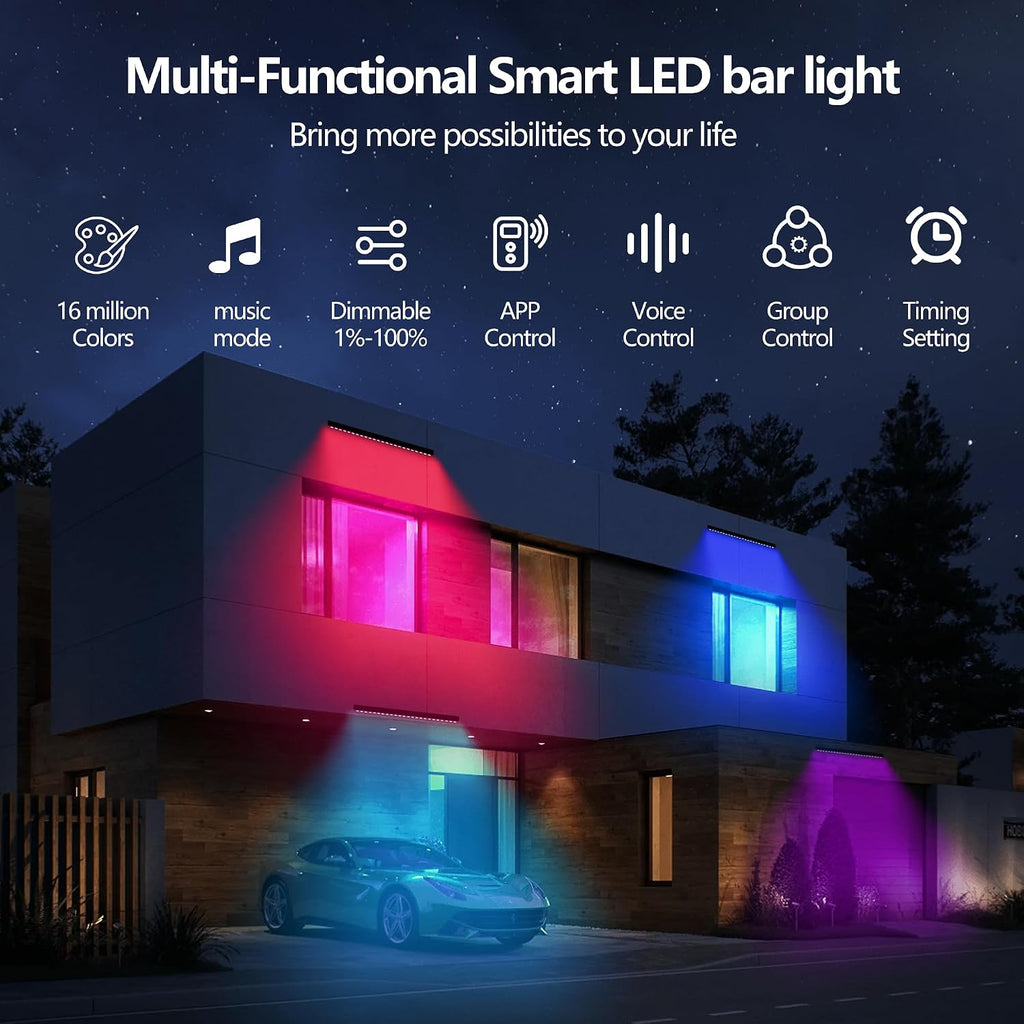 Umidkin - Barra de luz LED enlazable al aire libre que cambia de co...