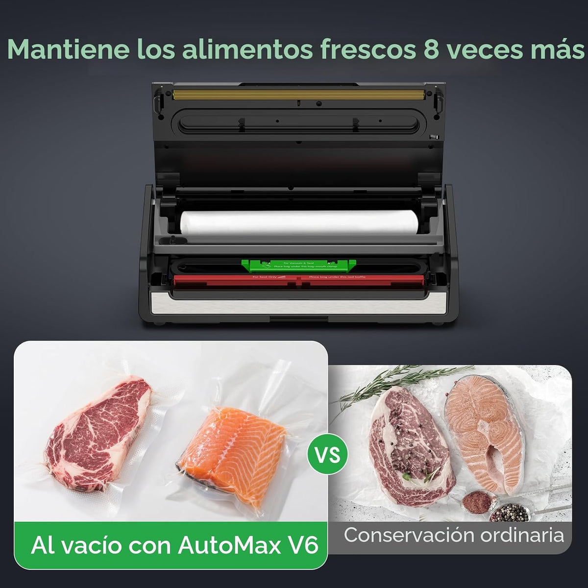 FRESKO Sellador al vacío para alimentos con detección automática de...