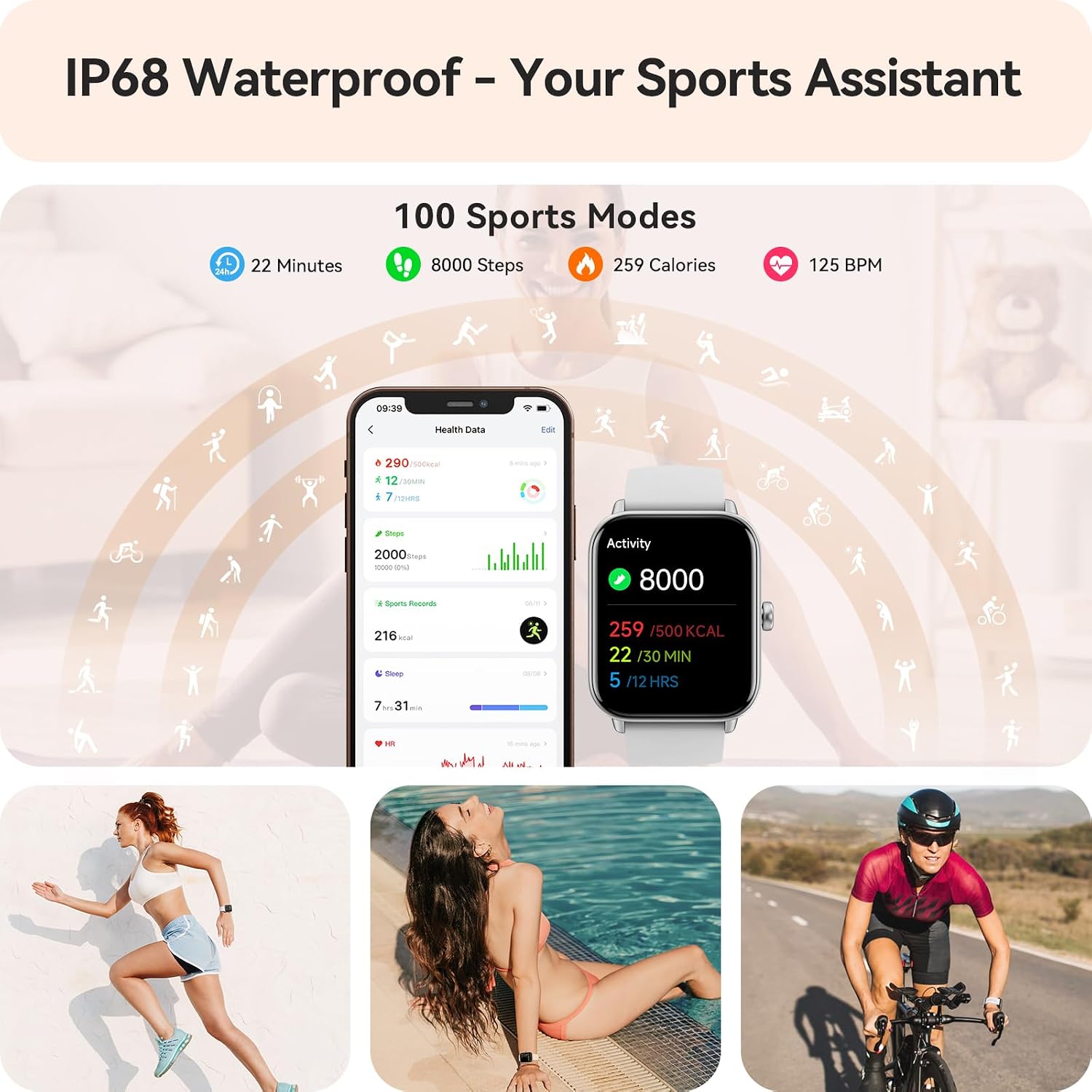 Gydom Relojes inteligentes para mujeres y hombres [Alexa integrado,...