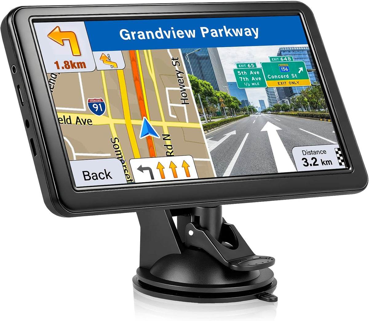 Navegador GPS para coche, camión, RV, pantalla táctil de 7", ma...