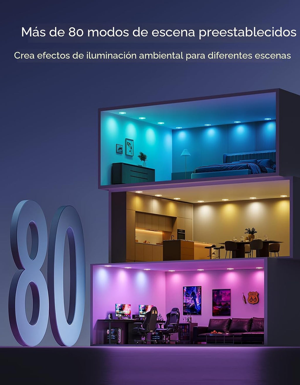 Govee Matter RGBIC - Iluminación empotrable inteligente de 6 pulgad...