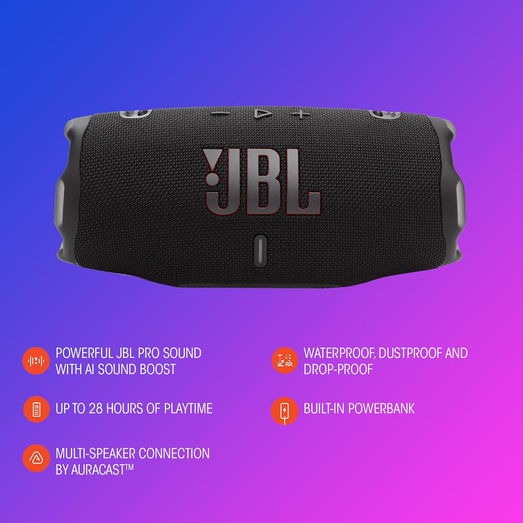 JBL Charge 6 - Altavoz Bluetooth Portátil, Impermeable y a Prueba d...
