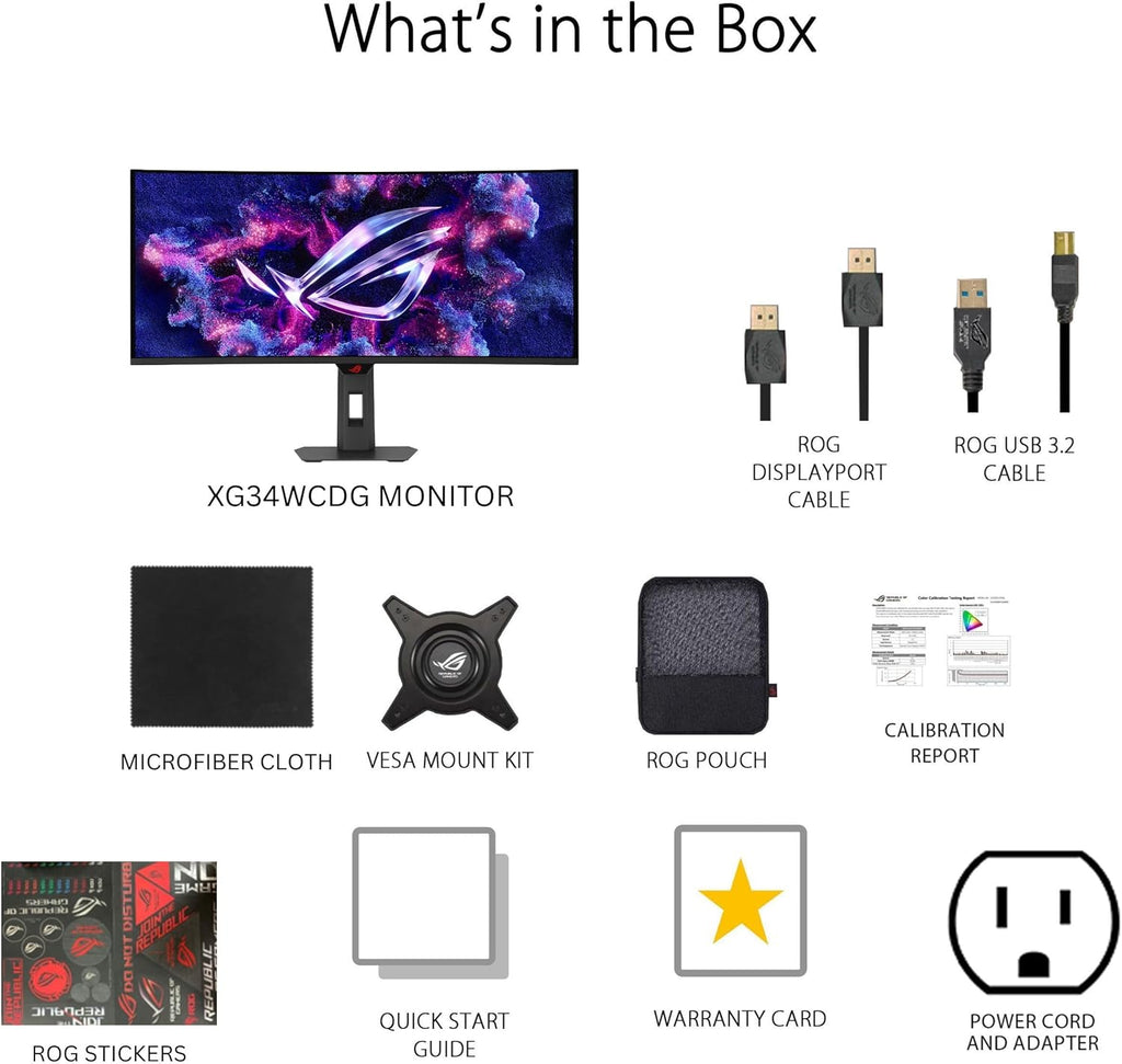 ASUS ROG Strix Monitor para juegos QD-OLED HDR ultra ancho de 34 pu...