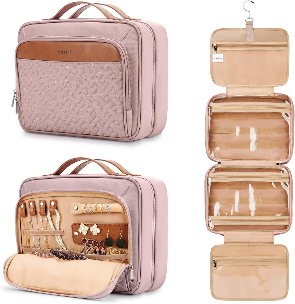 Neceser colgante de viaje para mujeres y hombres, con 6 fundas de b...