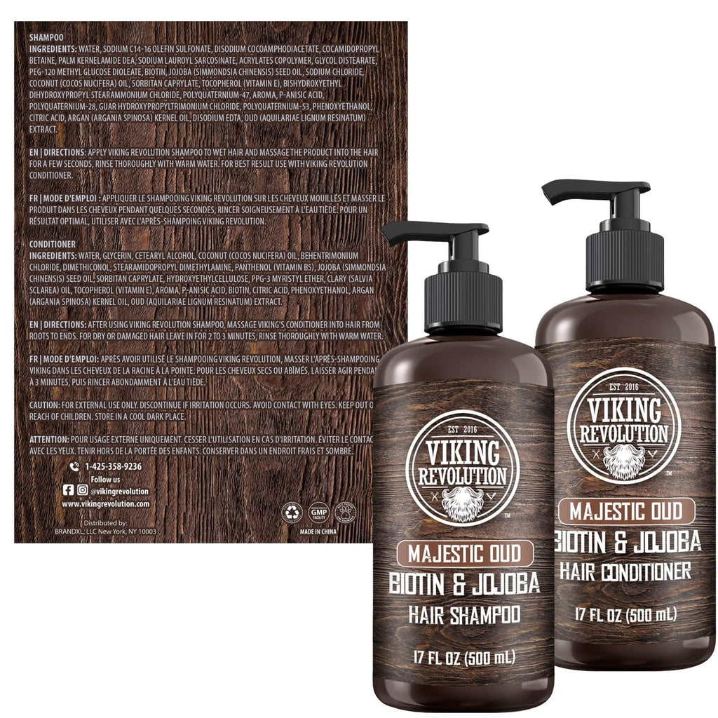 Viking Revolution Majestic Oud - Juego de champú y acondicionador p...