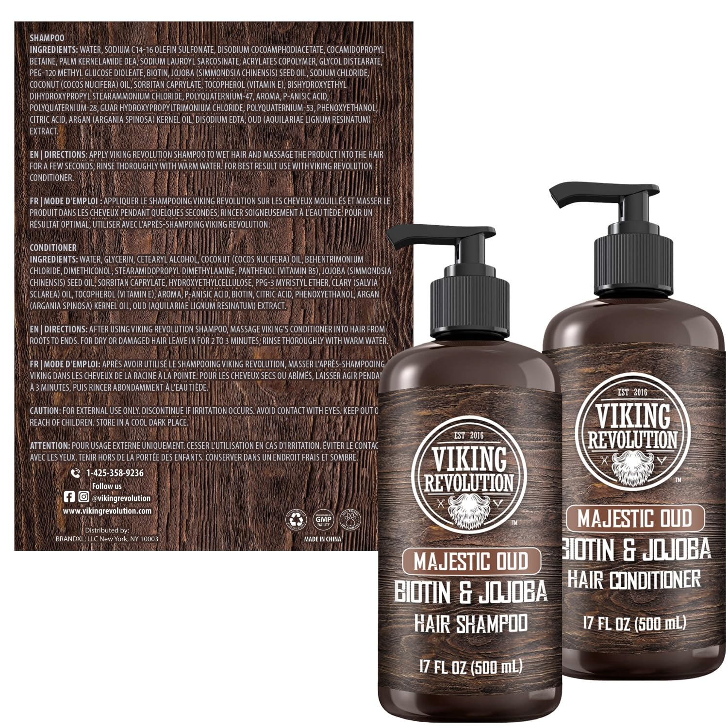 Viking Revolution Majestic Oud - Juego de champú y acondicionador p...