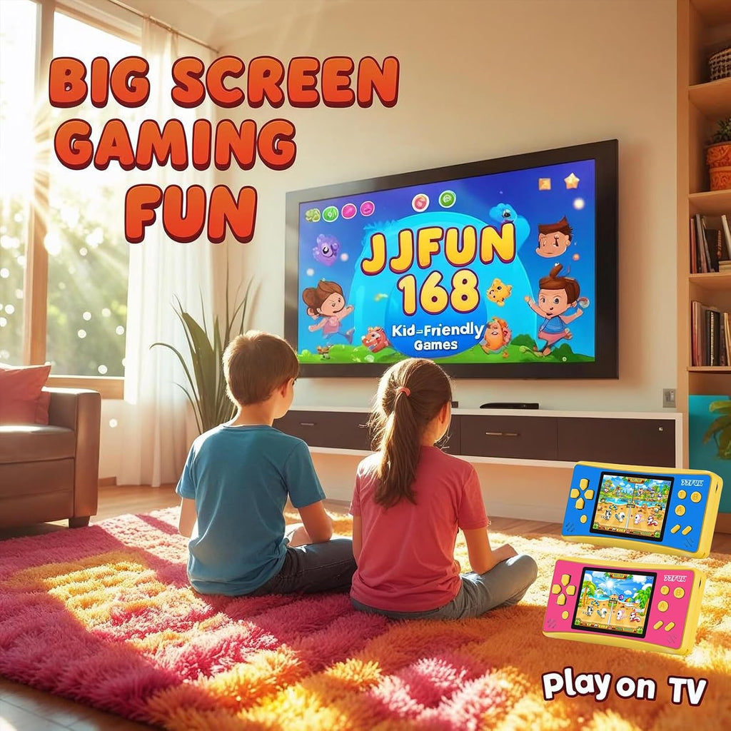 JJFUN Consola de juegos portátil para niños: pantalla de 3.2 pulgad...
