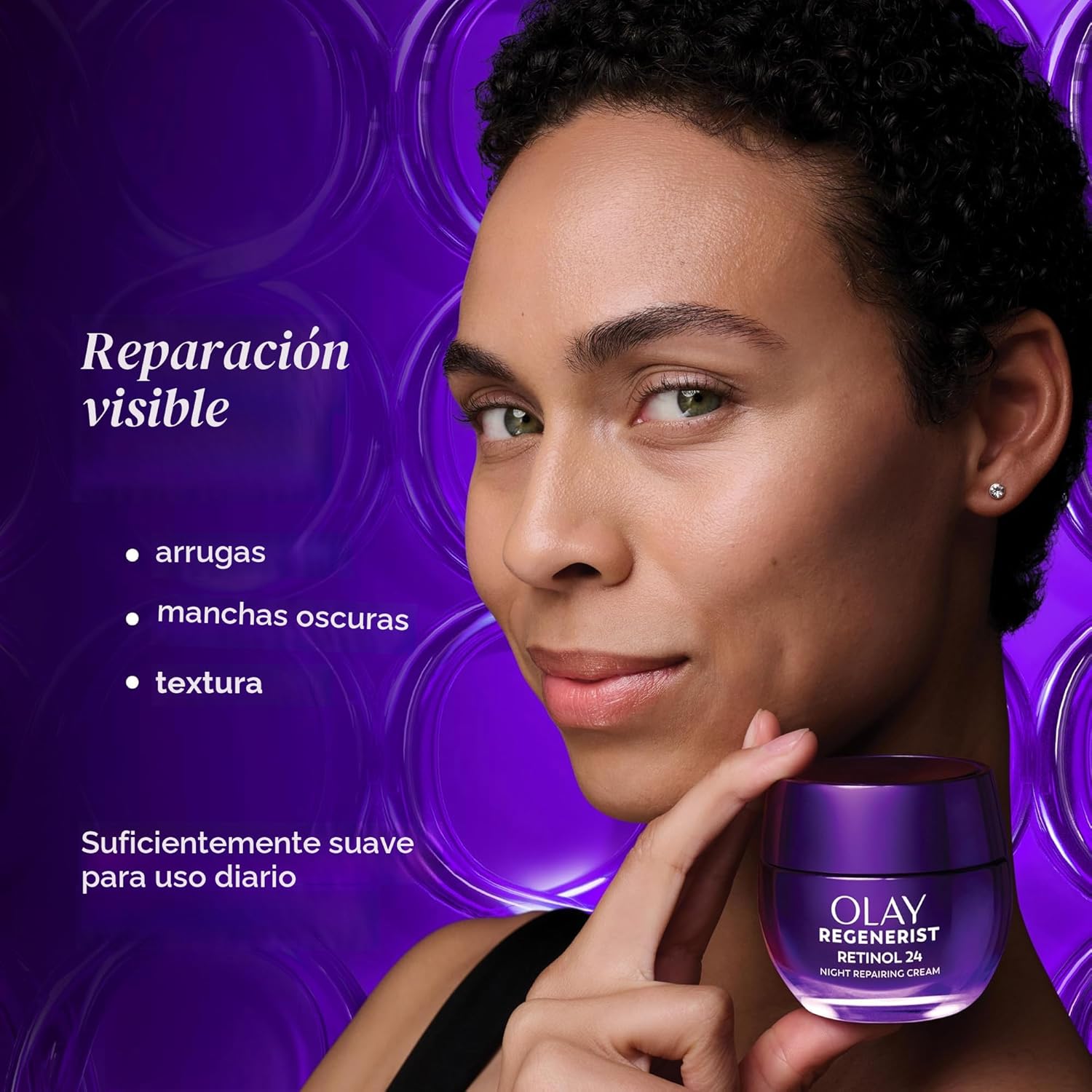 Olay Crema de noche de retinol para mujeres, hidratante facial anti...